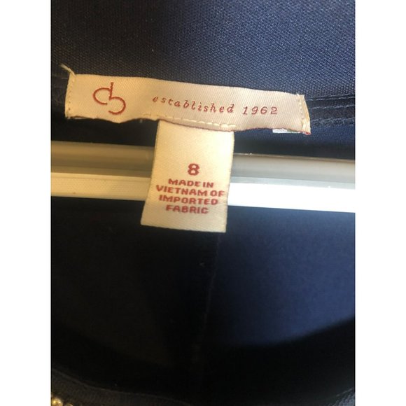 CB Elegant 2 Piece Sleeveless Shift Dress w/Sheer Jacket Sz 8 Navy, Wedding, MOB - Picture 3 of 10